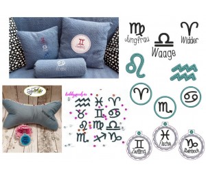 Stickserie - Sternzeichen inkl. Anhänger